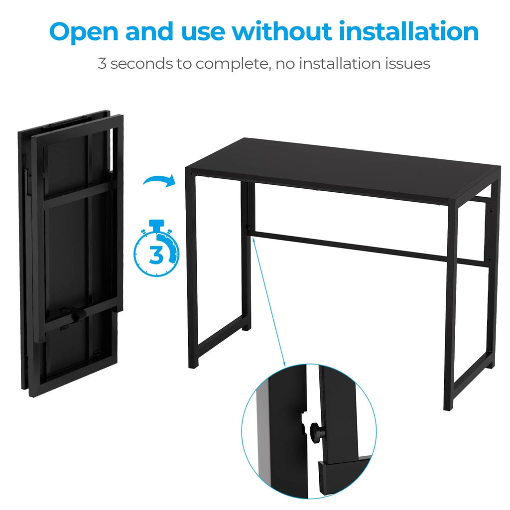 Black 35.4 in Folding Desk G248