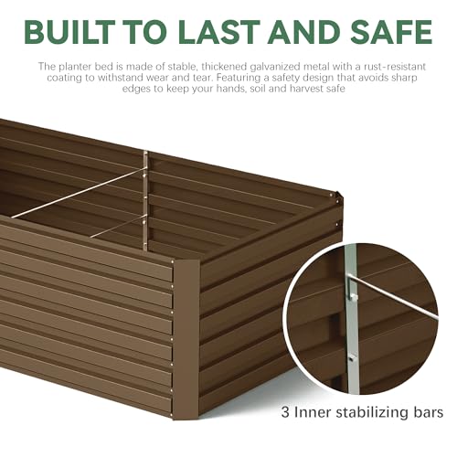 2pcs 8x4x2ft Galvanized Raised Garden Bed A7616