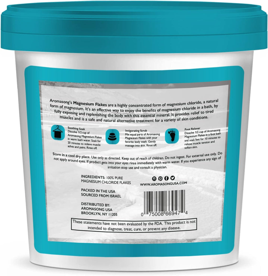 4 LB Raw Dead Sea Magnesium Flakes Bath Salt W9659