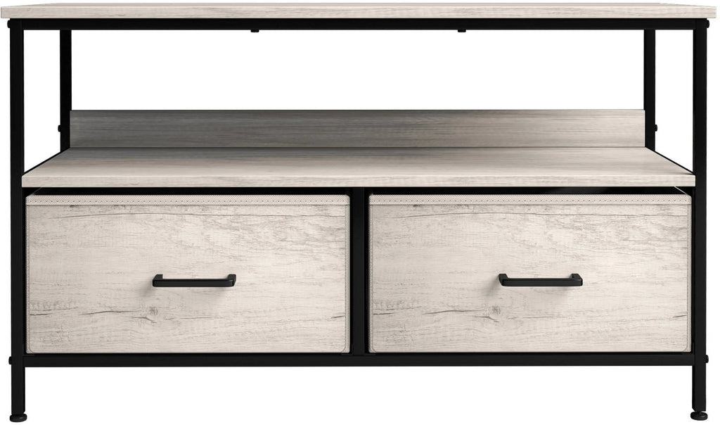 Rustic Beige TV Stand Dresser with 2 Drawers E2800
