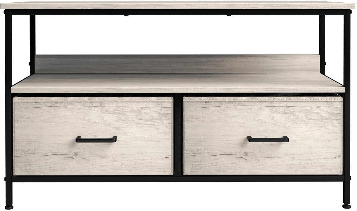 Rustic Beige TV Stand Dresser with 2 Drawers E2800