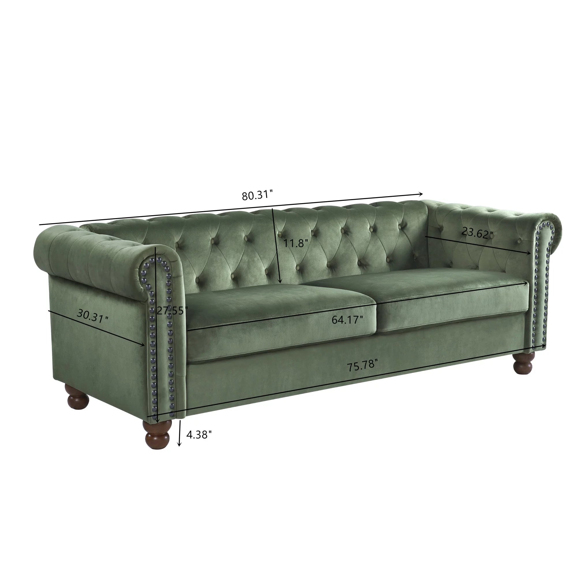Green Large Upholstered Fabric Sofa R24009