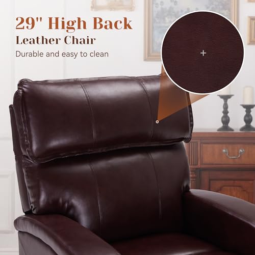 Leather Power Lift Recliner Chair with Heat & Massage E7633