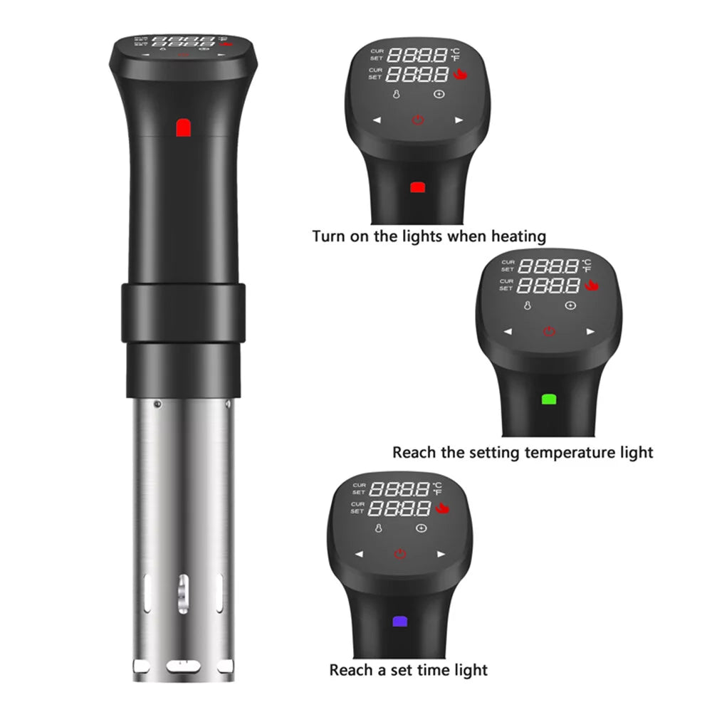 1100W Sous Vide Cooker Waterproof with Accurate Time Control Display Screen E51387