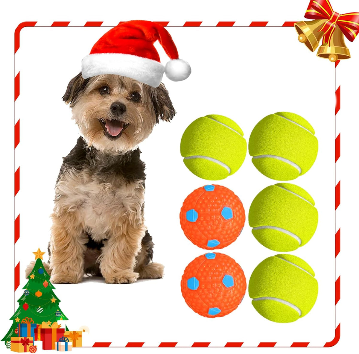 6 Pcs 1.97" Diameter Mini Tennis Balls for Dogs Z9345