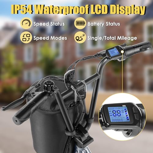 800w Electric Scooter with 20" Fat Tire, 20 MPH Top Speed, 30 Miles Range, Foldable E665863