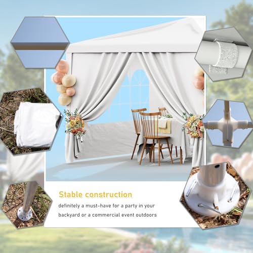 White 10x30 Heavy Duty Party Tent with 8 Removable Sidewalls Z651131