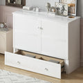 White Queen Cabinet Bed with Tri-fold Mattress C226132
