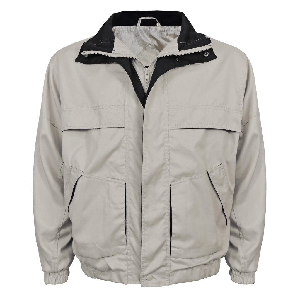 Men's Microfiber Contrast Color Jacket with Storm Flap G96649