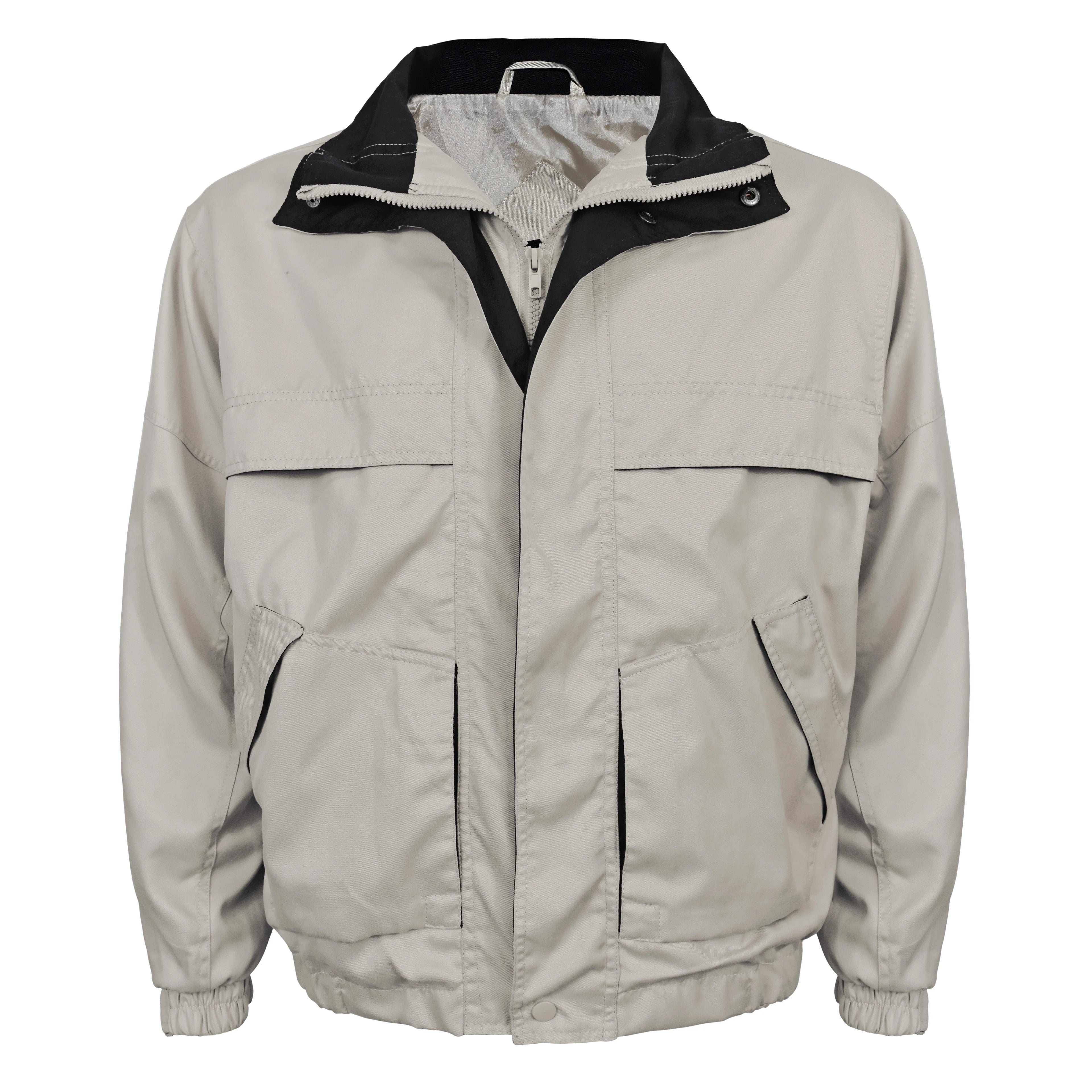 Men's Microfiber Contrast Color Jacket with Storm Flap G96649