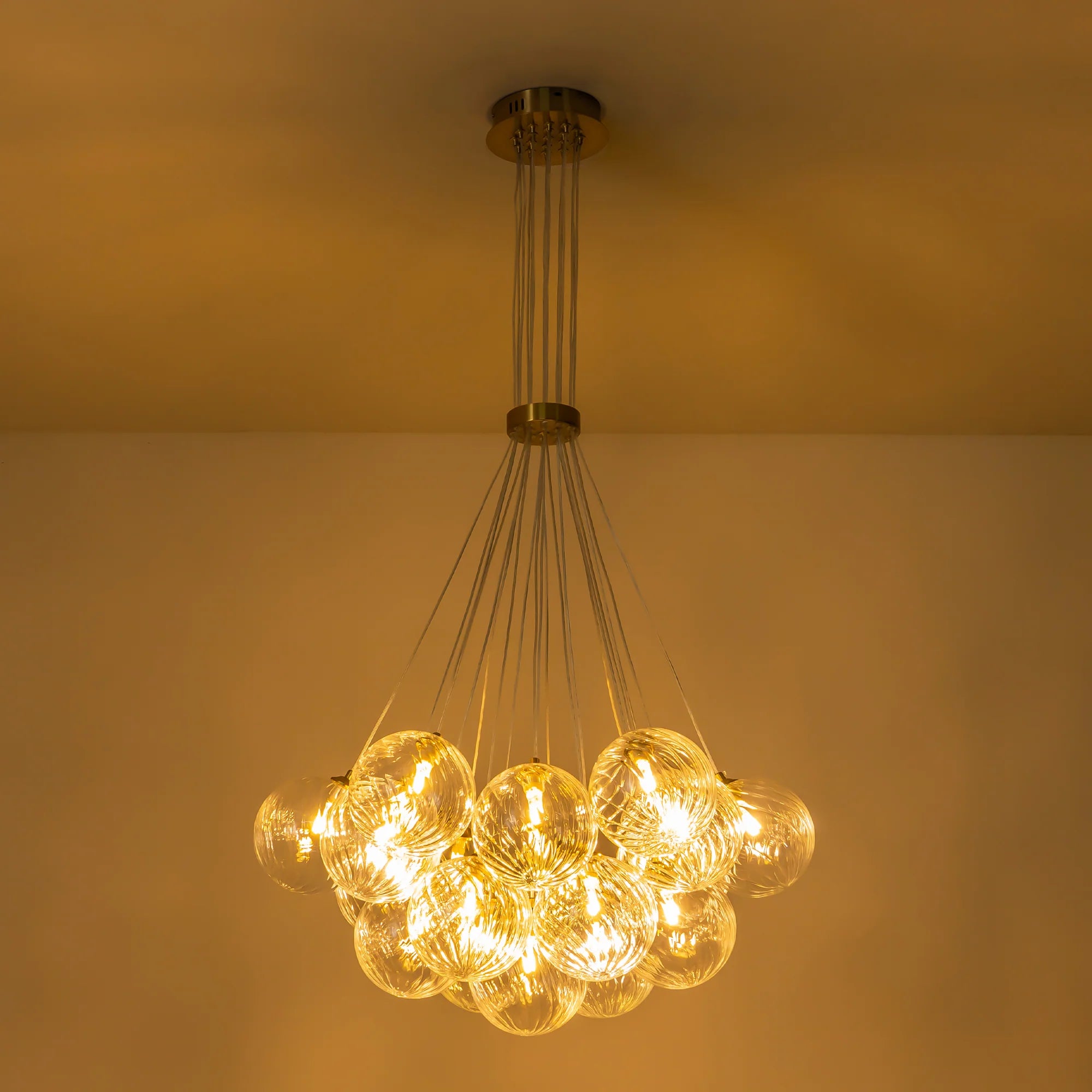 Ribbed Glass Bubble Chandelier G943