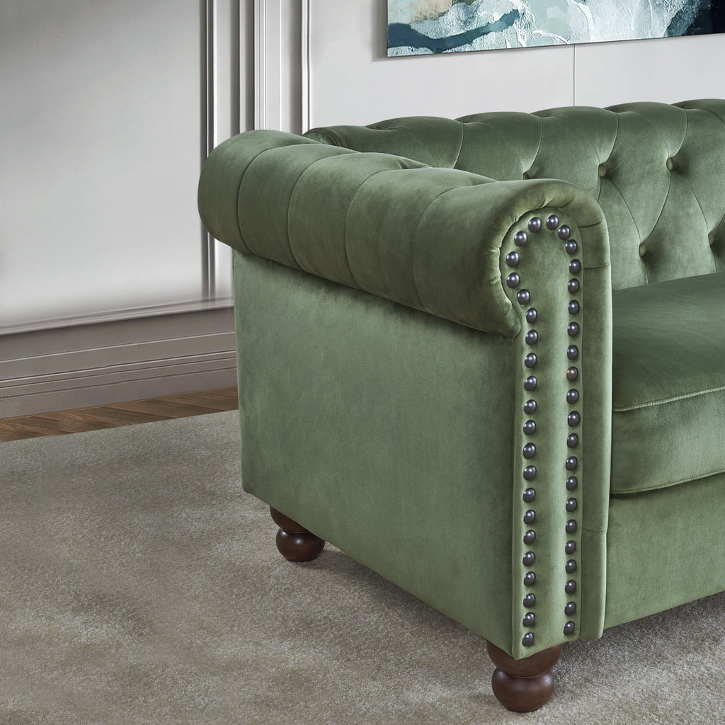 Green Large Upholstered Fabric Sofa R24009