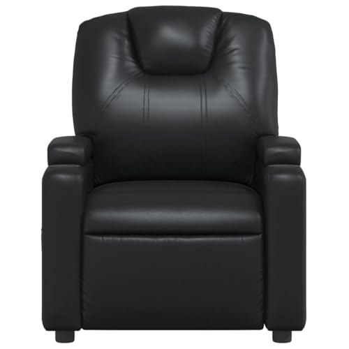 Black Faux Leather Massage Recliner Chair with 6Point Vibration A1502