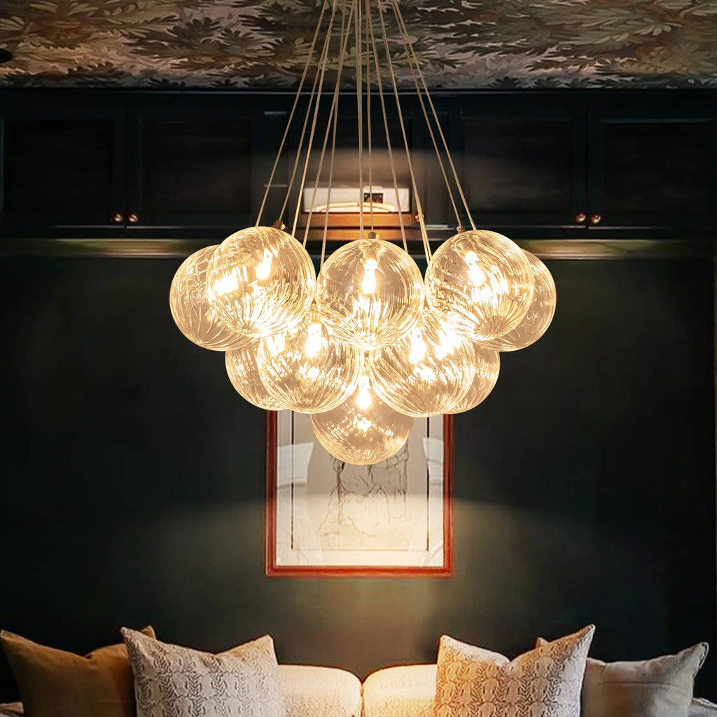 Ribbed Glass Bubble Chandelier G943