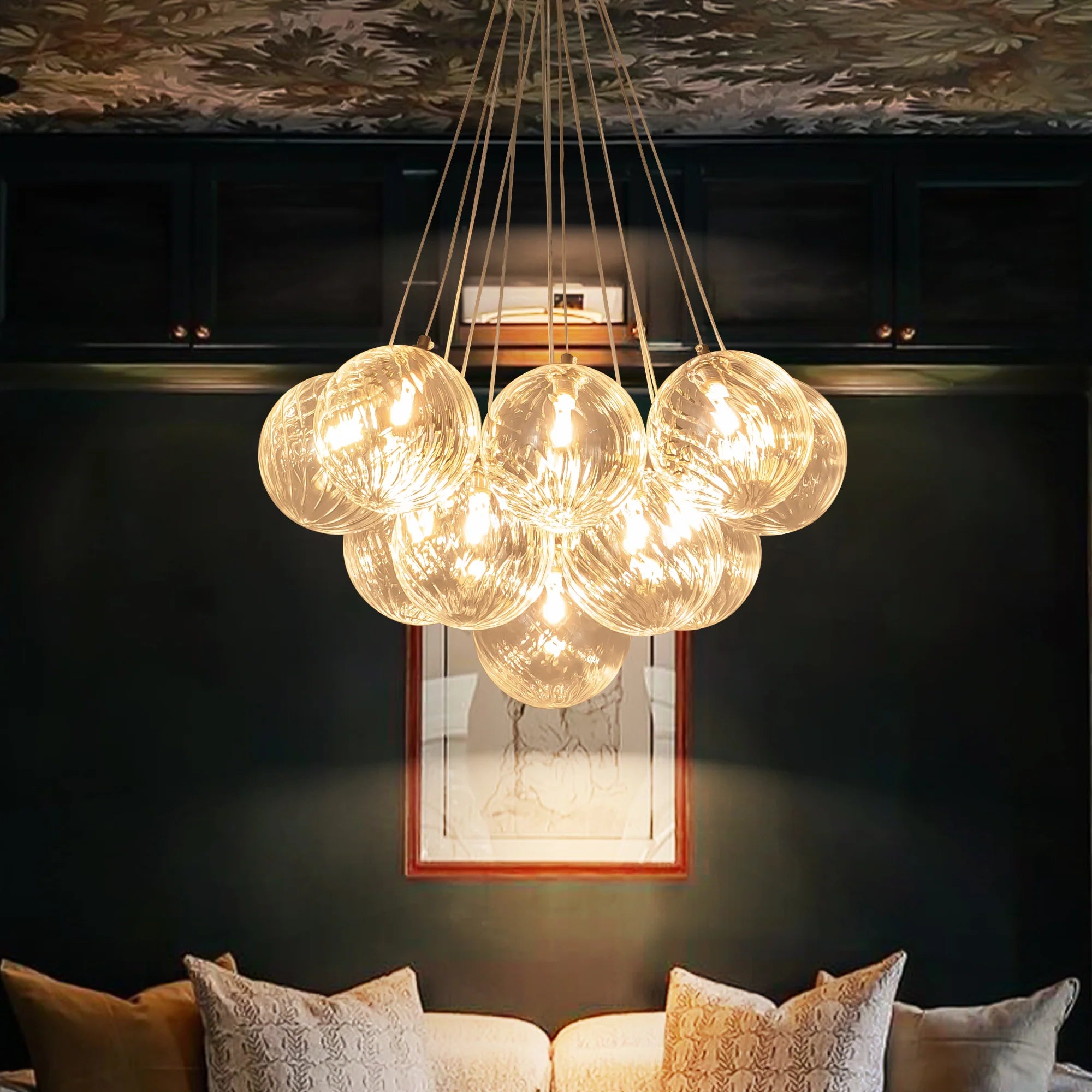 Ribbed Glass Bubble Chandelier G943