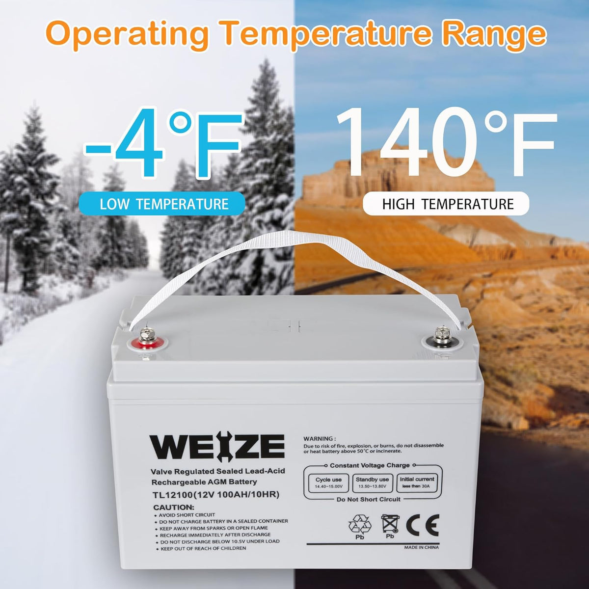 12 Volt 100Ah AGM Deep Cycle Battery H914467