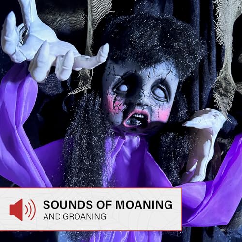5.25-ft. Standing Gravekeeper Animatronic with Red LED Eyes and Sound Effects E682813