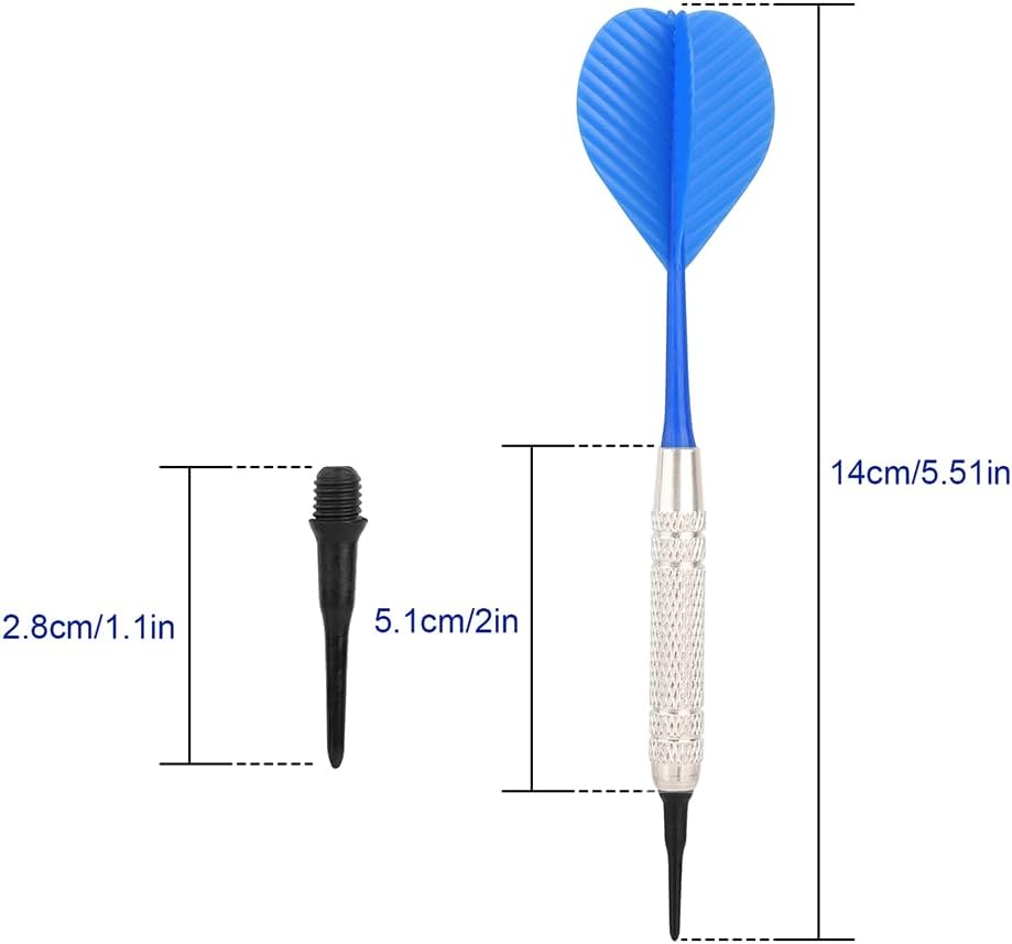 12 Pcs Dart with Plastic Soft Tip Points D116623