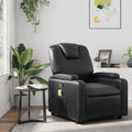Black Faux Leather Massage Recliner Chair with 6Point Vibration A1502