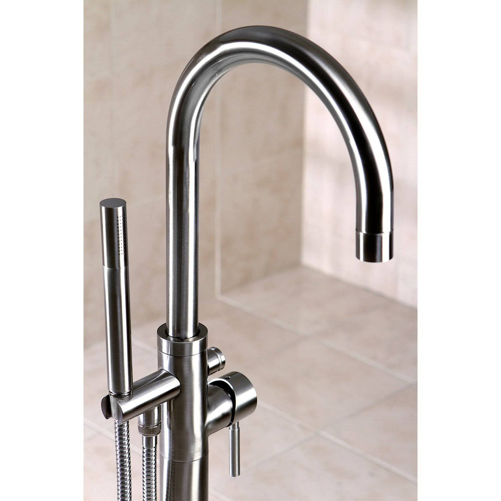 Polished Chrome Floor Mount Tub Filler with Hand Shower E31541