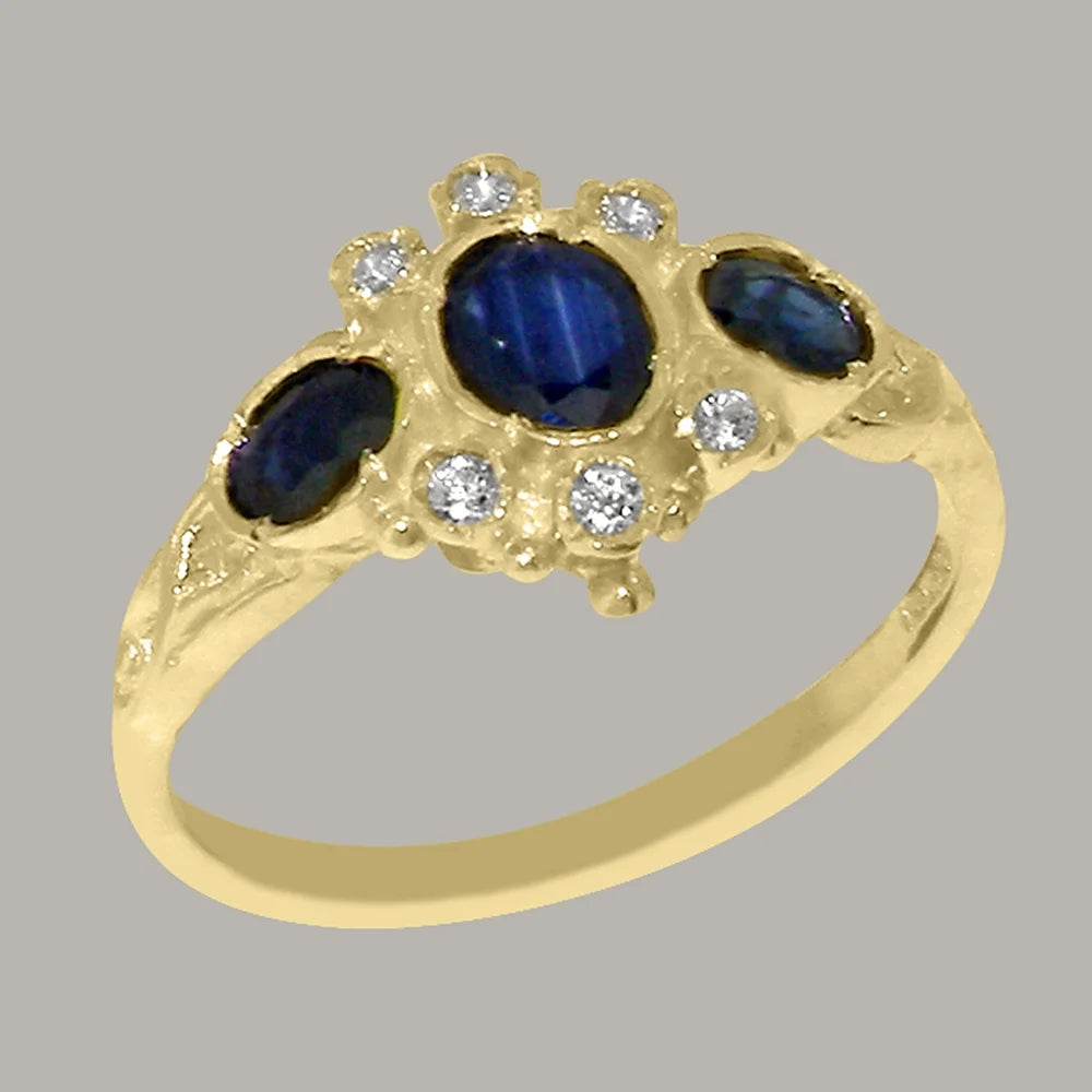 9k Yellow Gold Sapphire Diamond Ring W317428