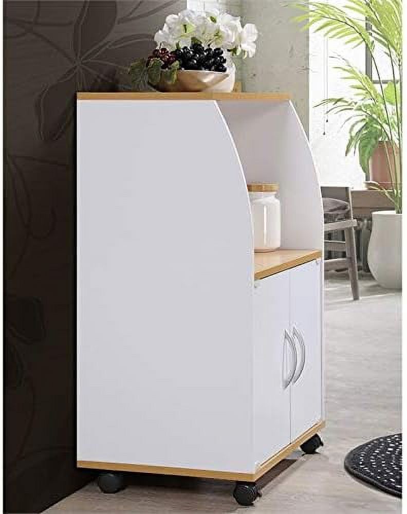 White Microwave Kitchen Cart C346495