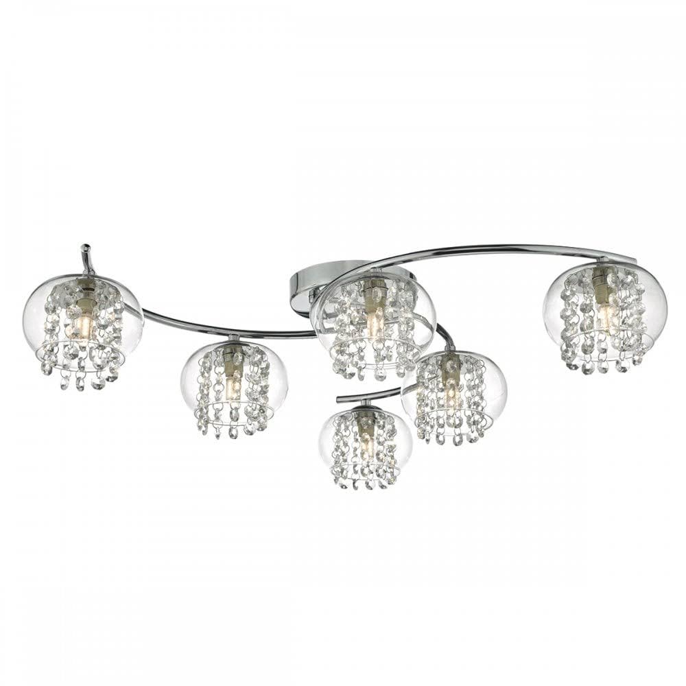 Polished Chrome Semi Flush Crystal Light G564616