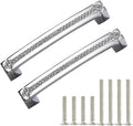 Polished Chrome Cabinet Handles with Screws, 128mm Hole Center, 2 Pack C143