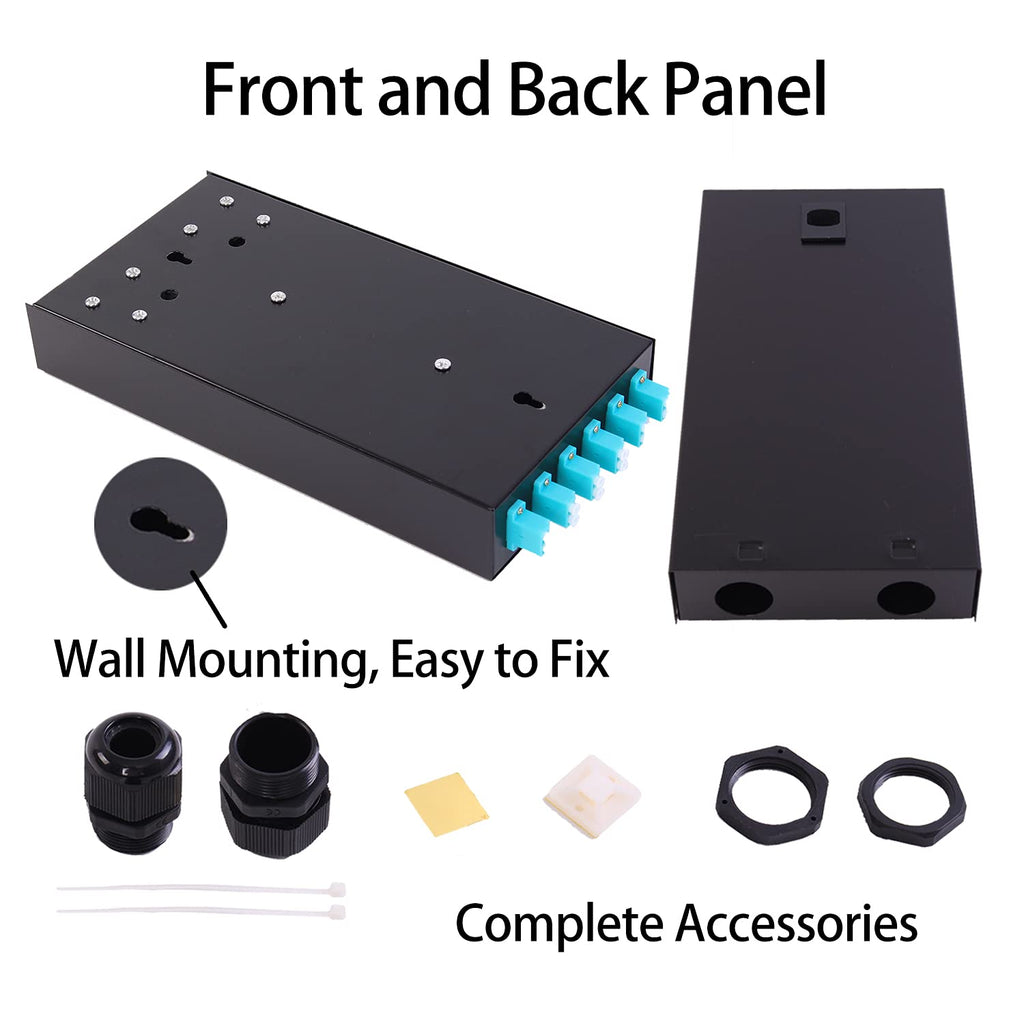 12 Port Wall Mount Fiber Enclosure with Spool OM3 Multimode LC-UPC Kit A32774