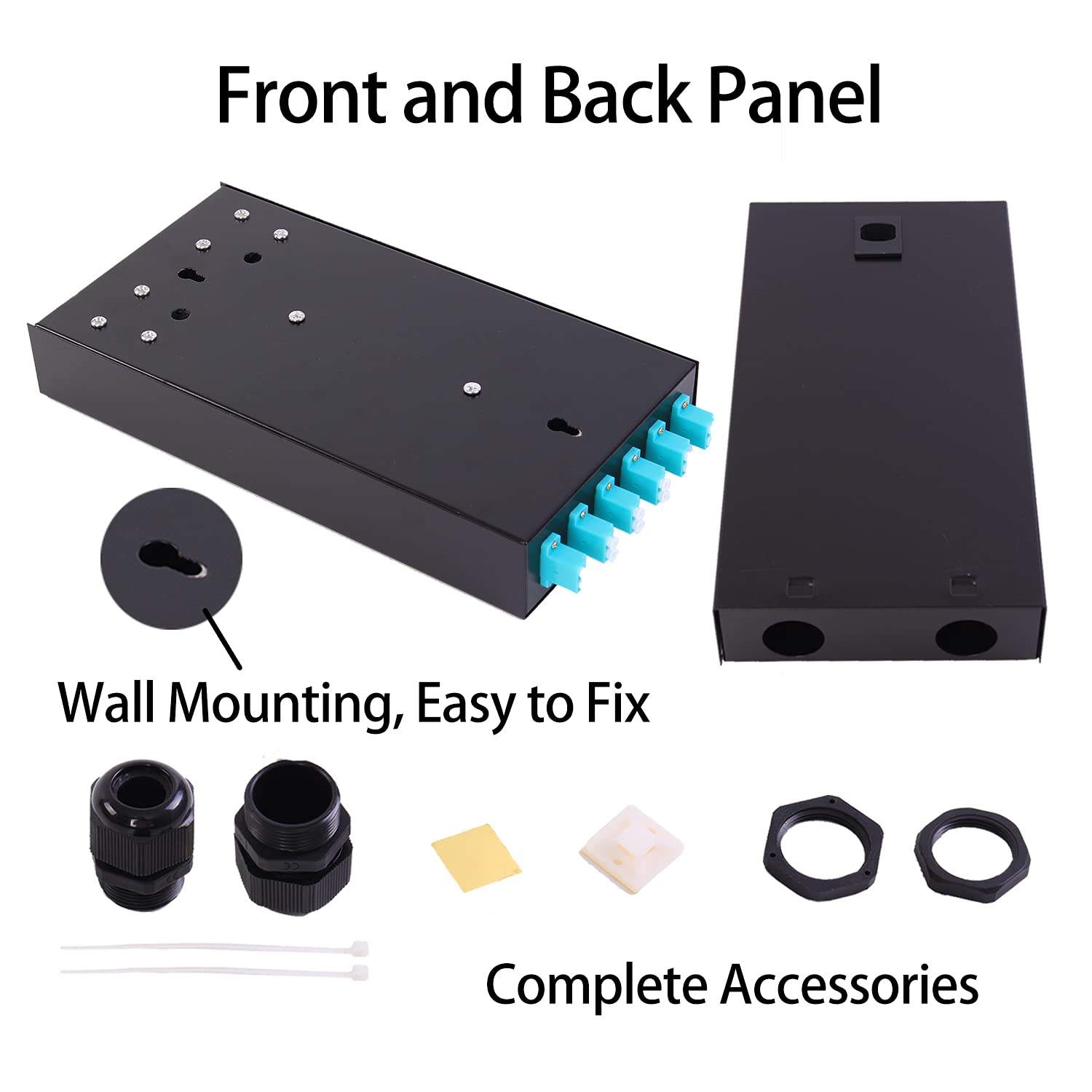 12 Port Wall Mount Fiber Enclosure with Spool OM3 Multimode LC-UPC Kit A32774