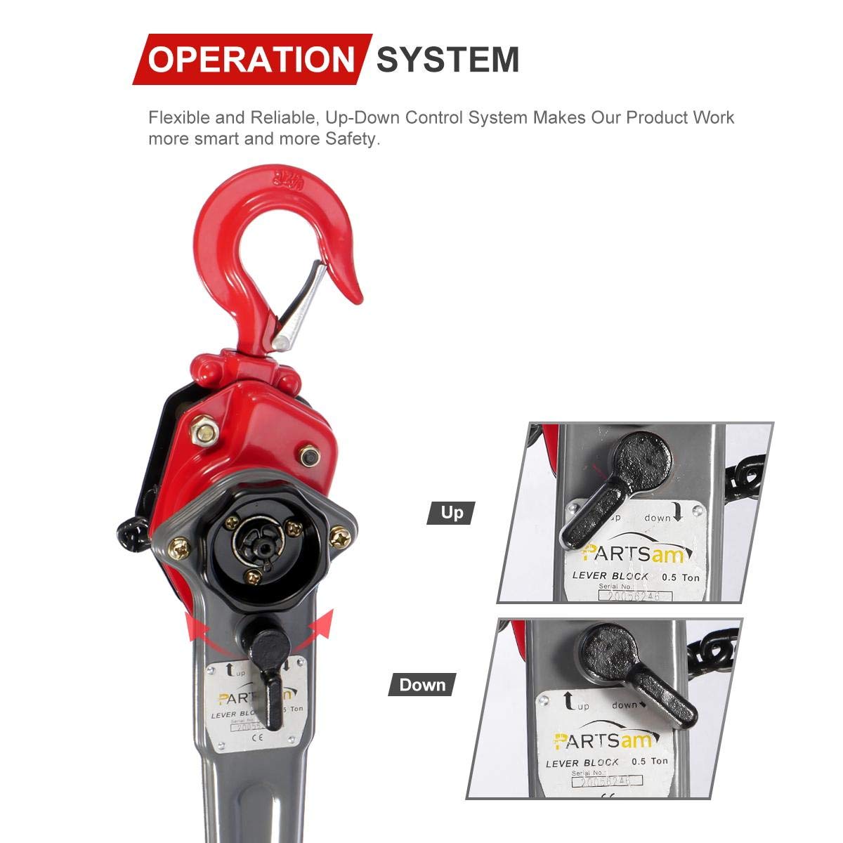 Lever Hoist Come Along 1/2 TON 5FT Lift 2 Heavy Duty Hooks F899