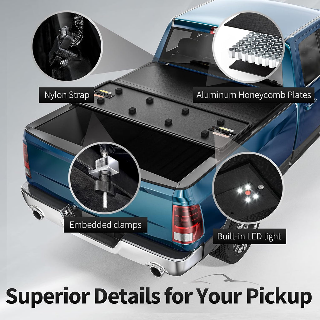 Hard Tri-fold Truck Bed Tonneau Cover for 2009-2022 Dodge Ram 1500, 5.6 ft Bed A994305