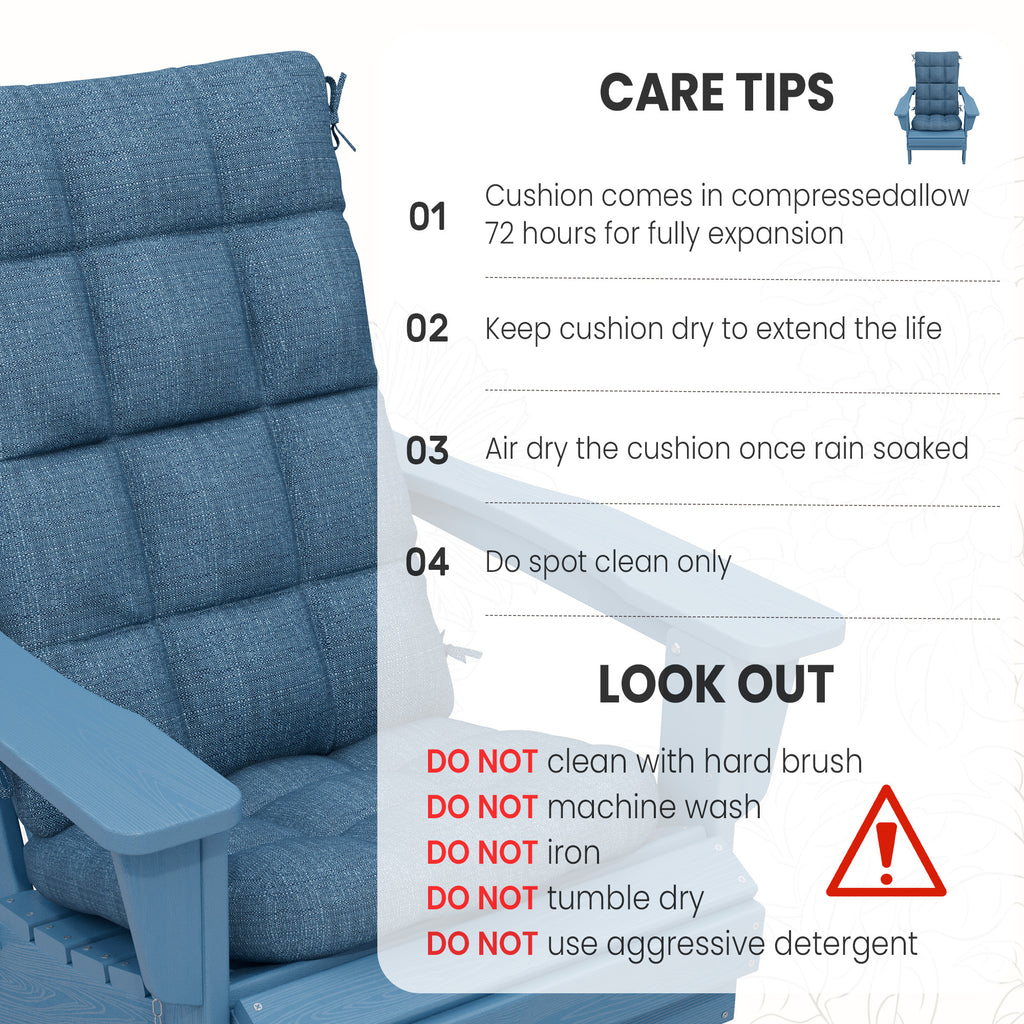 Navy Blue Outdoor Rocking Chair Cushion Y208