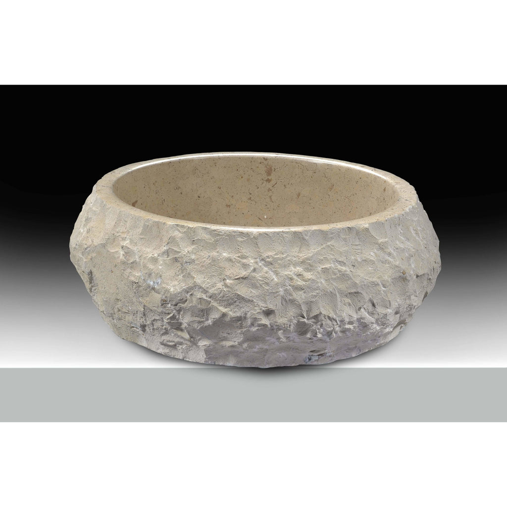 Desert Ash Vessel Sink in Classic Cream Marble F388232