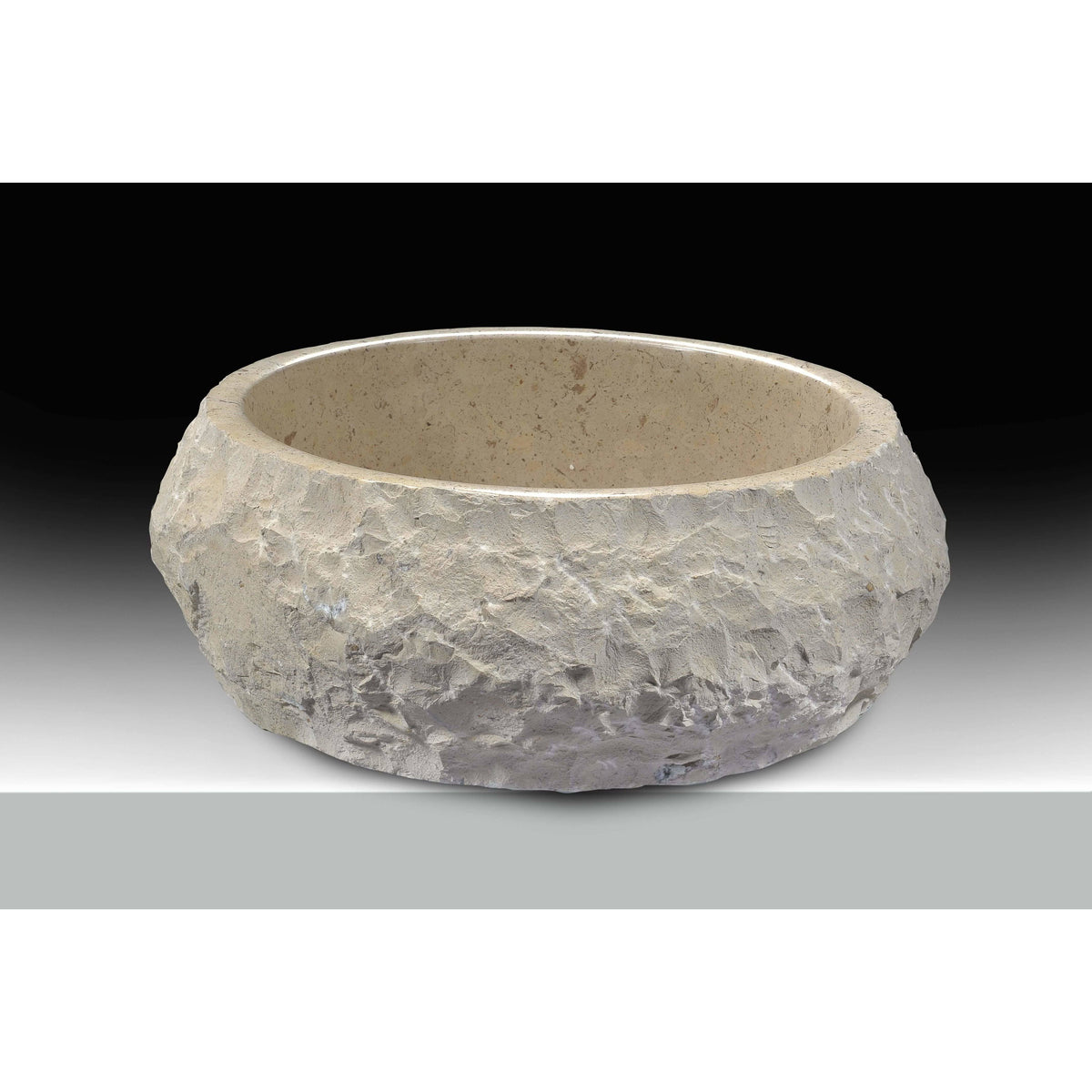 Desert Ash Vessel Sink in Classic Cream Marble F388232