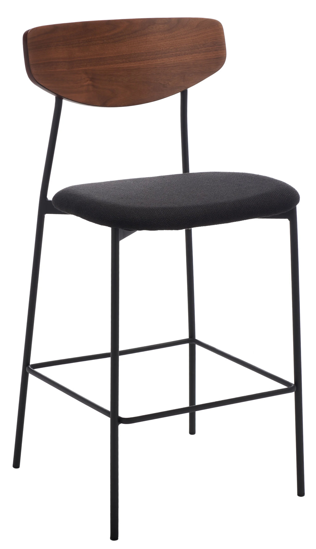 Walnut/Black Scandinavian Counter Stool I141