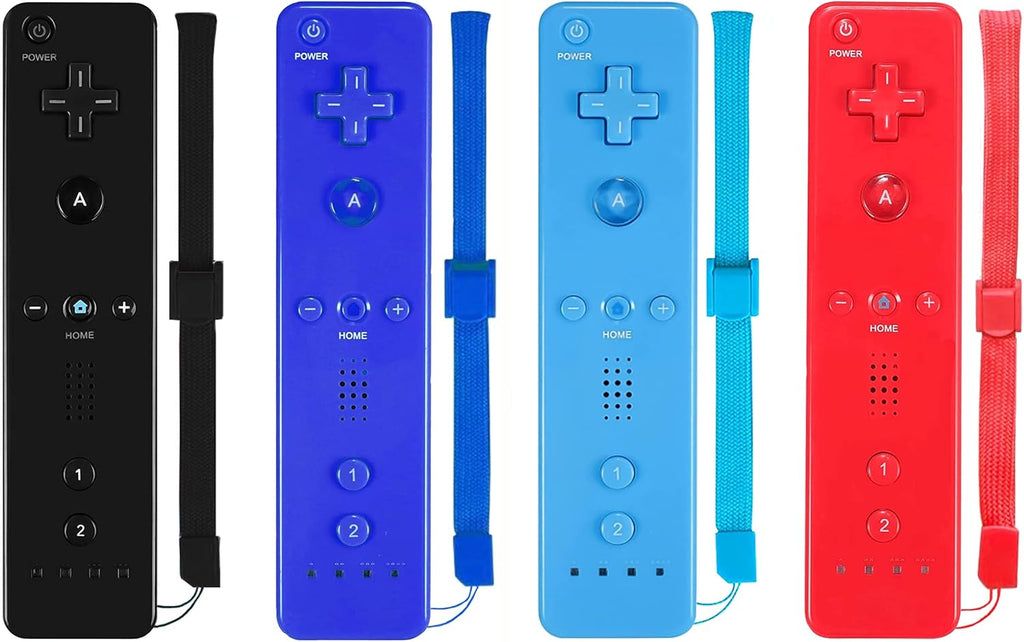 4 Pack Wireless Controller for Wii and Wii U with Silicone Case and Wrist Strap I889007