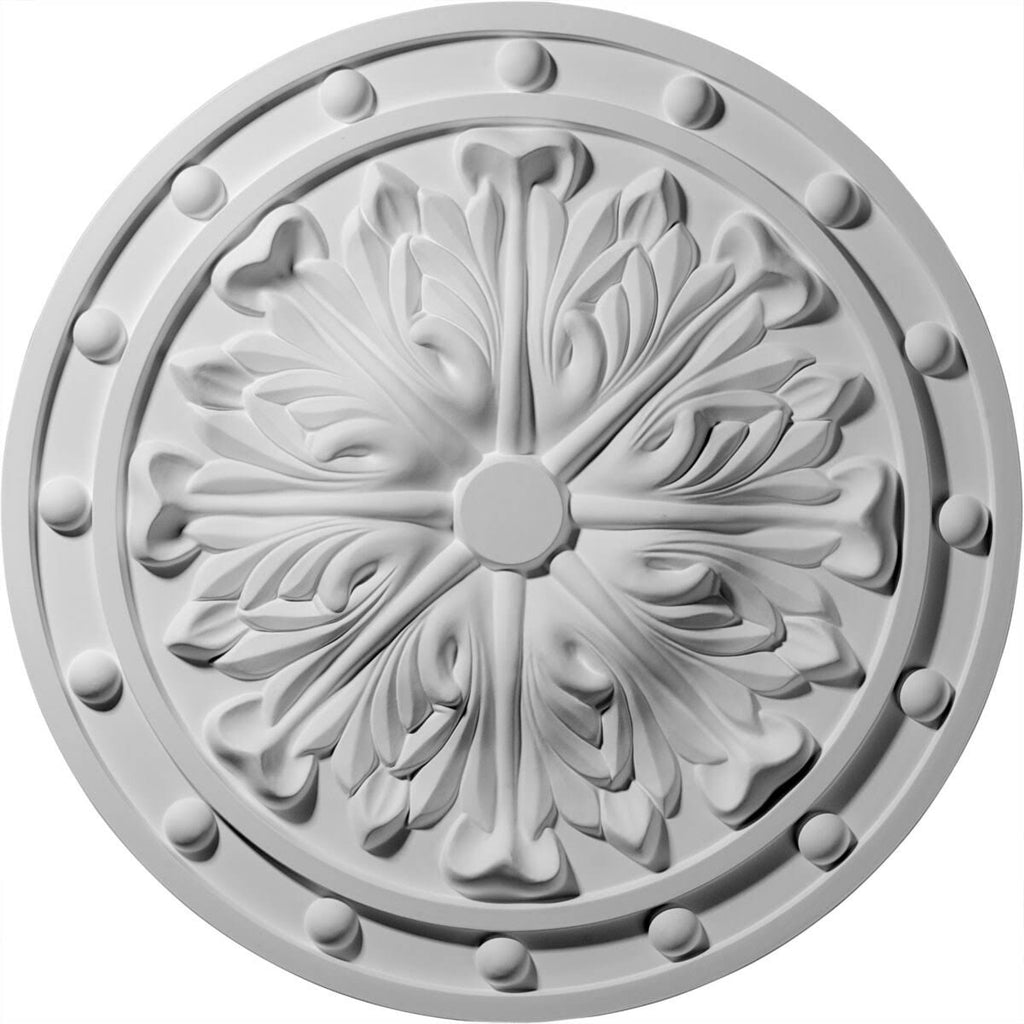 20 1/2x22OD x 1 1/2x22P Acanthus Leaf Ceiling Medallion, Hand-Painted Midnight Dream T1707