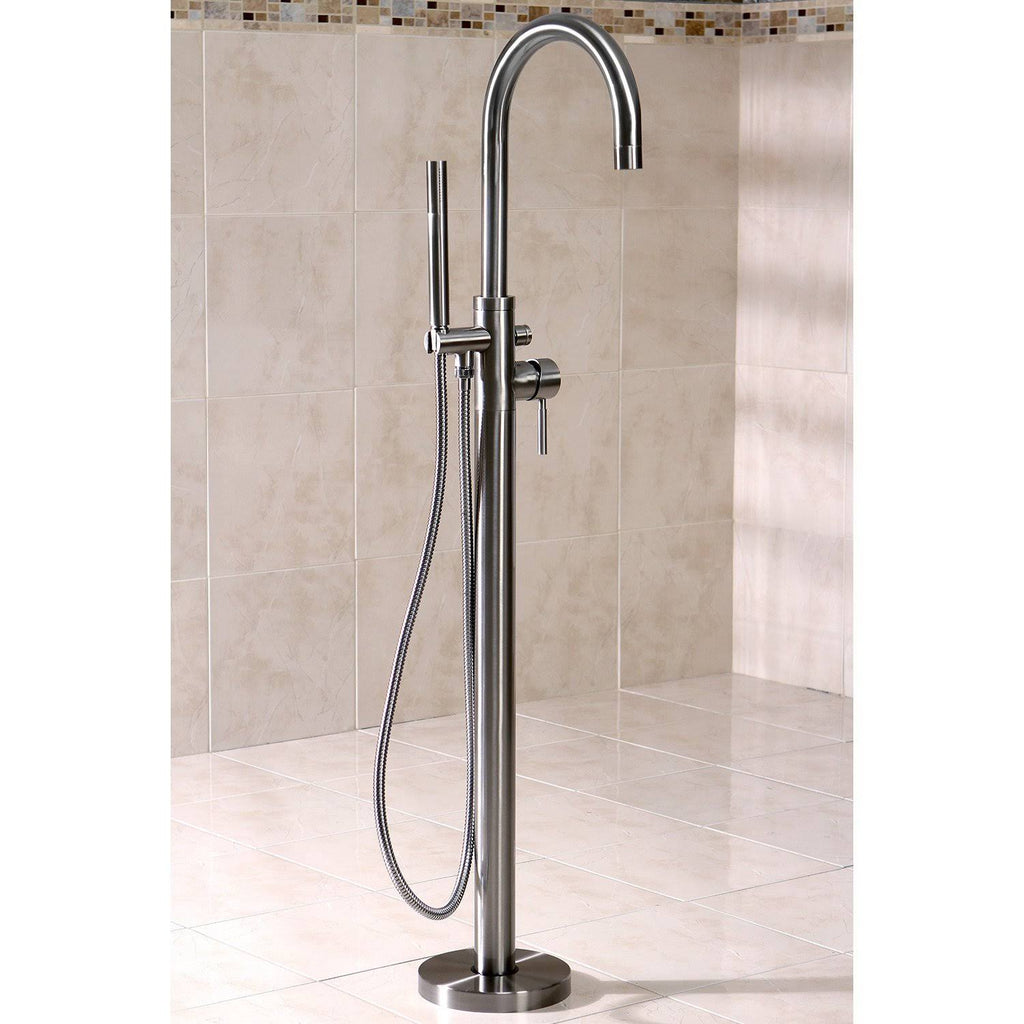 Polished Chrome Floor Mount Tub Filler with Hand Shower E31541