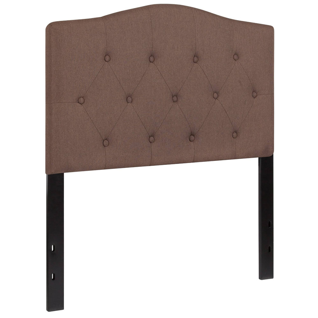 Tufted Upholstered Twin Size Headboard in Camel Fabric C360