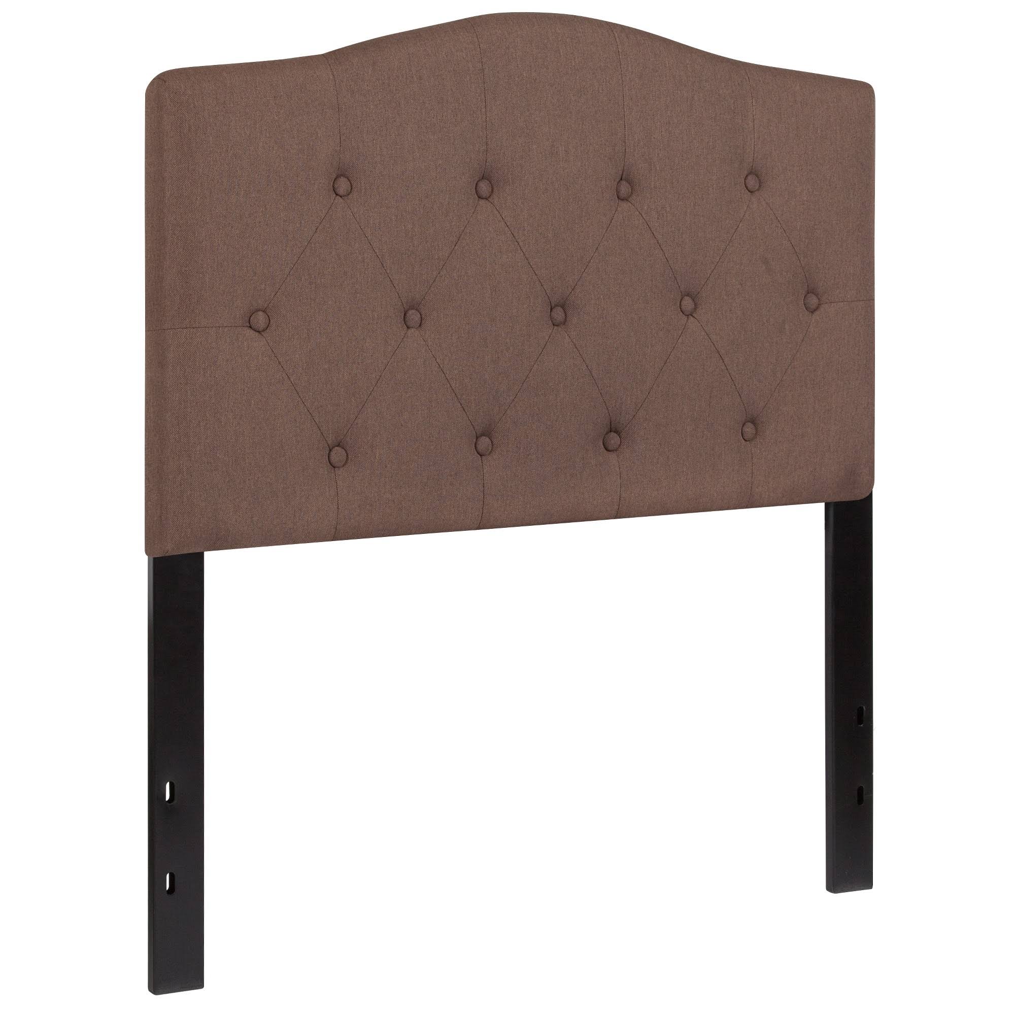 Tufted Upholstered Twin Size Headboard in Camel Fabric C360