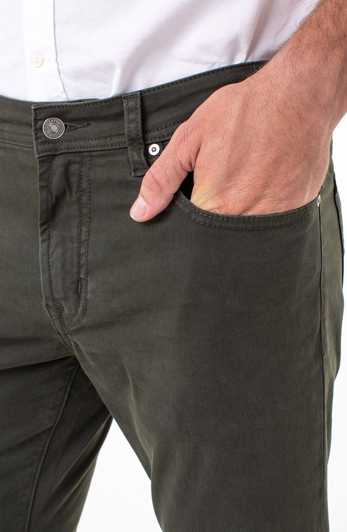 Relaxed Straight Twill Pants, Size 38, 34x22 Inseam, Sand D741685