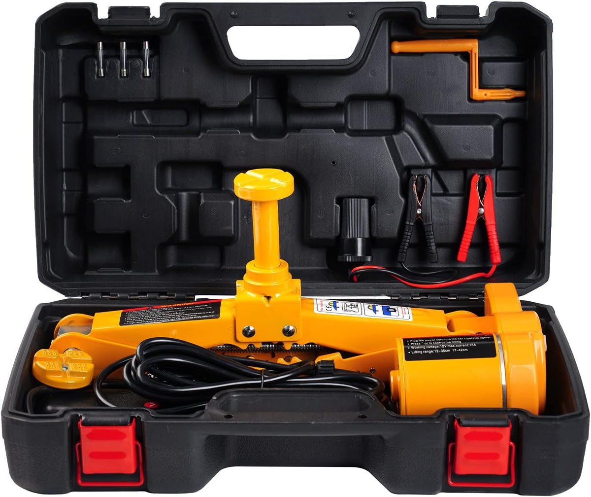 Electric Car Jack Kit 3Ton 12V Auto Scissor Car Jack Lift Portable Air Floor Jack All-in-one Automatic Sedan SUV Car Repair Tool Grey P28596