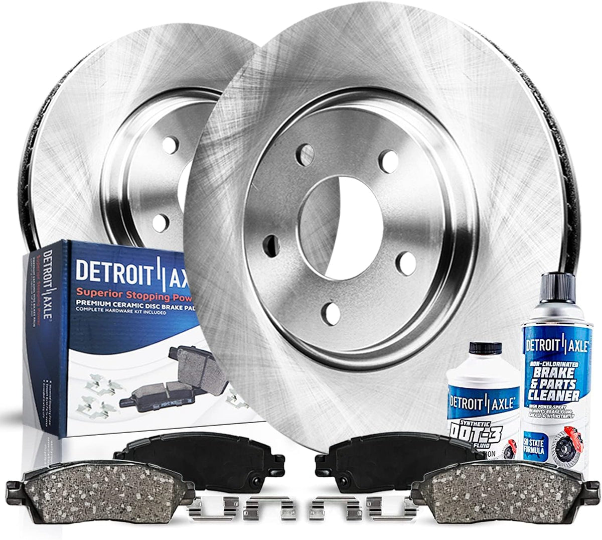 Front Disc Rotors + Brake Pads 6pc Set Q1783