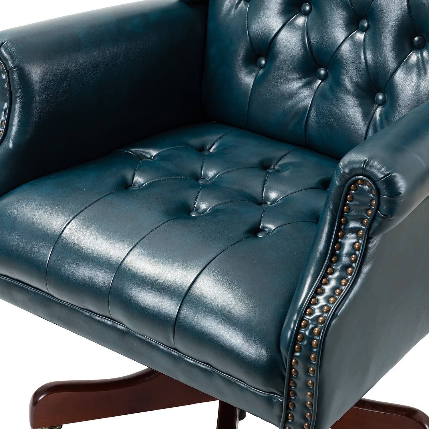 Camel Swivel Executive Chair with Tufted Back H260349