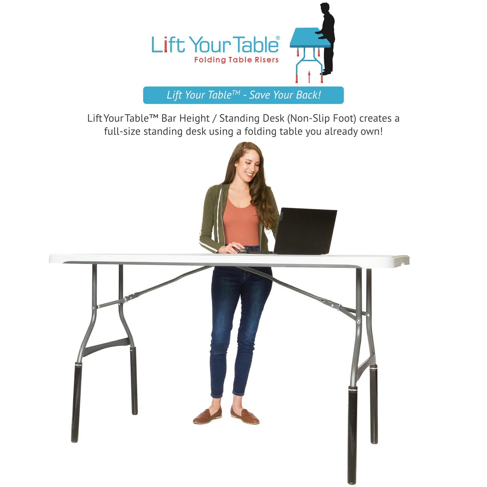 Black Folding Table Risers, Set of 4 U2363