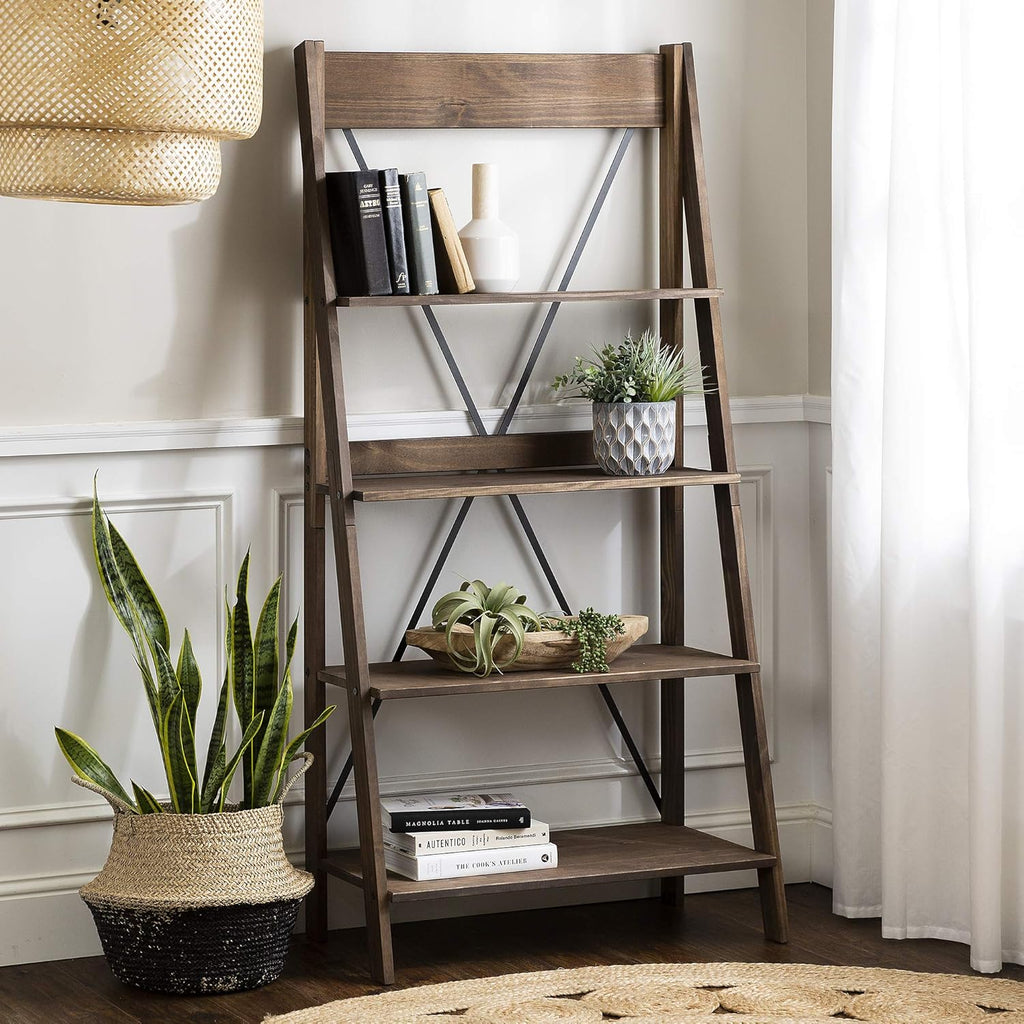 4 Shelves Brown Wood Bookcase B341