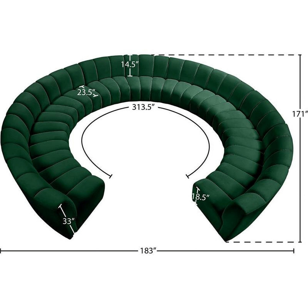 11-Piece Velvet Modular Sectional S2684
