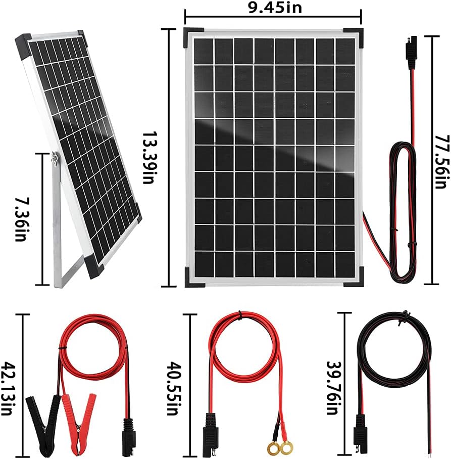 50 Watt 12 Volt Monocrystalline Solar Panel Kit with 30A PWM Charge Controller H542433