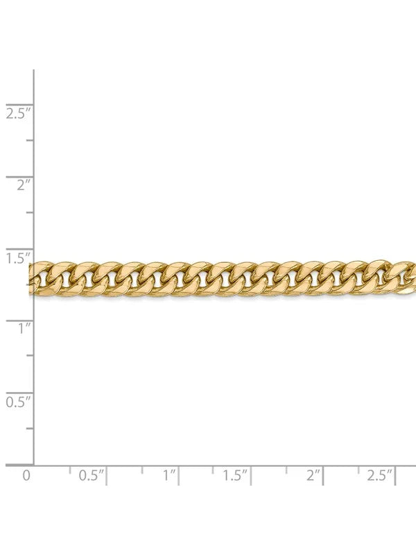 14k Yellow Gold Cuban Link Chain Necklace J7499
